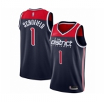 Men's Washington Wizards #1 Admiral Schofield Authentic Navy Blue Finished Basketball Jersey - Statement Edition