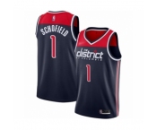 Men's Washington Wizards #1 Admiral Schofield Authentic Navy Blue Finished Basketball Jersey - Statement Edition