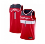 Men's Washington Wizards #1 Admiral Schofield Authentic Red Basketball Jersey - Icon Edition
