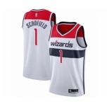 Men's Washington Wizards #1 Admiral Schofield Authentic White Basketball Jersey - Association Edition