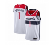 Men's Washington Wizards #1 Admiral Schofield Authentic White Basketball Jersey - Association Edition