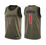 Men's Washington Wizards #1 Admiral Schofield Swingman Green Salute to Service Basketball Jersey