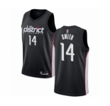 Men's Washington Wizards #14 Ish Smith Authentic Black Basketball Jersey - City Edition