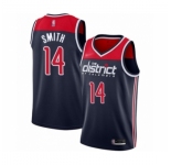 Men's Washington Wizards #14 Ish Smith Authentic Navy Blue Finished Basketball Jersey - Statement Edition