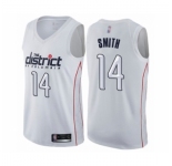 Men's Washington Wizards #14 Ish Smith Authentic White Basketball Jersey - City Edition