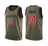 Men's Washington Wizards #14 Ish Smith Swingman Green Salute to Service Basketball Jersey