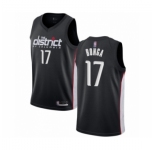 Men's Washington Wizards #17 Isaac Bonga Authentic Black Basketball Jersey - City Edition
