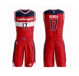 Men's Washington Wizards #17 Isaac Bonga Authentic Red Basketball Suit Jersey - Icon Edition