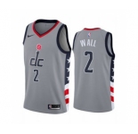 Men's Washington Wizards #2 John Wall Gray City Edition New Uniform 2020-21 Stitched Basketball Jersey