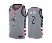 Men's Washington Wizards #2 John Wall Gray City Edition New Uniform 2020-21 Stitched Basketball Jersey