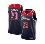 Men's Washington Wizards #23 Michael Jordan Authentic Navy Blue Finished Basketball Jersey - Statement Edition