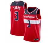 Men's Washington Wizards #3 Trae Young Red Icon Edition Stitched Basketball Jersey