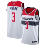 Men's Washington Wizards #3 Trae Young White Association Edition Stitched Basketball Jersey