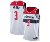 Men's Washington Wizards #3 Trae Young White Association Edition Stitched Basketball Jersey