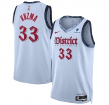 Men's Washington Wizards #33 Kyle Kuzma Powder Blue 2024-25 City Edition Stitched Basketball Jersey