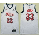 Men's Washington Wizards #33 Kyle Kuzma White 2024 City Edition Swingman Sponsor Stitched Jersey