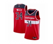 Men's Washington Wizards #34 C.J. Miles Authentic Red Basketball Jersey - Icon Edition