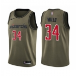 Men's Washington Wizards #34 C.J. Miles Swingman Green Salute to Service Basketball Jersey