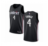 Men's Washington Wizards #4 Isaiah Thomas Authentic Black Basketball Jersey - City Edition