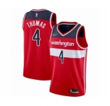 Men's Washington Wizards #4 Isaiah Thomas Authentic Red Basketball Jersey - Icon Edition