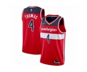 Men's Washington Wizards #4 Isaiah Thomas Authentic Red Basketball Jersey - Icon Edition