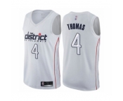 Men's Washington Wizards #4 Isaiah Thomas Authentic White Basketball Jersey - City Edition