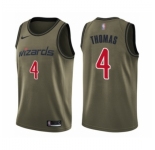 Men's Washington Wizards #4 Isaiah Thomas Swingman Green Salute to Service Basketball Jersey