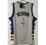 Men's Washington Wizards #4 Westbrook Grey Basketball Jersey 2020-2021 City Edition