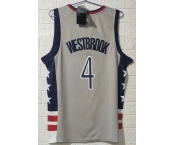 Men's Washington Wizards #4 Westbrook Grey Basketball Jersey 2020-2021 City Edition
