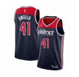 Men's Washington Wizards #41 Wes Unseld Authentic Navy Blue Finished Basketball Jersey - Statement Edition