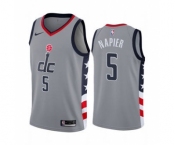 Men's Washington Wizards #5 Shabazz Napier Gray City Edition New Uniform 2020-21 Stitched Basketball Jersey