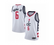 Men's Washington Wizards #6 Troy Brown Jr. Swingman White Basketball Jersey 2019-20 City Edition