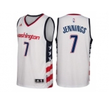 Men's Washington Wizards #7 Brandon Jennings adidas White Swingman Stars Stripes Jersey