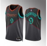 Men's Washington Wizards #9 Justin Champagnie Black 2023-24 City Edition Stitched Basketball Jersey