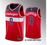 Men's Washington Wizards #9 Justin Champagnie Red Icon Edition Stitched Basketball Jersey