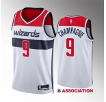 Men's Washington Wizards #9 Justin Champagnie White Association Edition Stitched Basketball Jersey