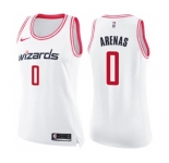 Women's Nike Washington Wizards #0 Gilbert Arenas Swingman White Pink Fashion NBA Jersey