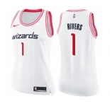Women's Nike Washington Wizards #1 Austin Rivers Swingman White Pink Fashion NBA Jersey