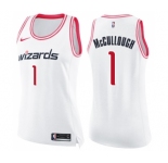 Women's Nike Washington Wizards #1 Chris McCullough Swingman White Pink Fashion NBA Jersey