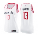 Women's Nike Washington Wizards #13 Marcin Gortat Swingman White Pink Fashion NBA Jersey