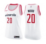 Women's Nike Washington Wizards #20 Jodie Meeks Swingman White Pink Fashion NBA Jersey