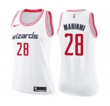 Women's Nike Washington Wizards #28 Ian Mahinmi Swingman White Pink Fashion NBA Jersey