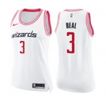 Women's Nike Washington Wizards #3 Bradley Beal Swingman White Pink Fashion NBA Jersey