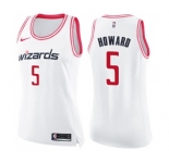 Women's Nike Washington Wizards #5 Juwan Howard Swingman White Pink Fashion NBA Jersey
