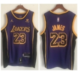 Lakers #23 Lebron James Purple Swingman Jersey