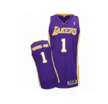 Men Adidas Los Angeles Lakers #1 Kentavious Caldwell-Pope Authentic Purple Road NBA Jersey