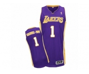 Men Adidas Los Angeles Lakers #1 Kentavious Caldwell-Pope Authentic Purple Road NBA Jersey