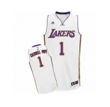 Men Adidas Los Angeles Lakers #1 Kentavious Caldwell-Pope Swingman White Alternate NBA Jersey