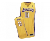 Men Adidas Los Angeles Lakers #11 Brook Lopez Authentic Gold Home NBA Jersey