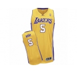 Men Adidas Los Angeles Lakers #5 Josh Hart Authentic Gold Home NBA Jersey